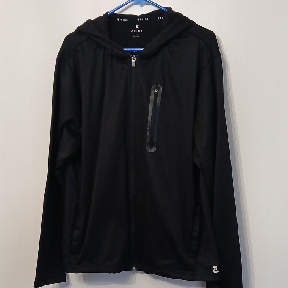 ZELOS Men's Dark Hooded Lightweight Jacket